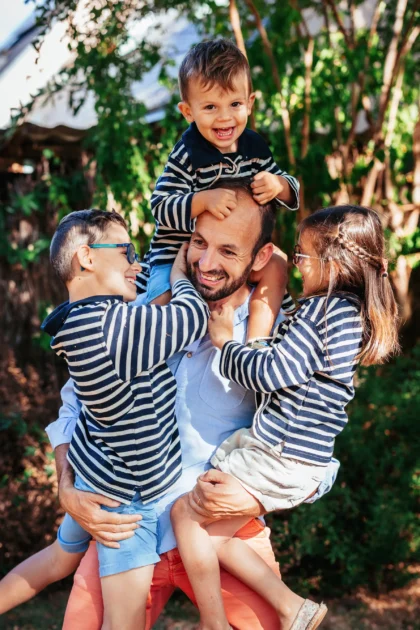 photo de papa avec ses enfants