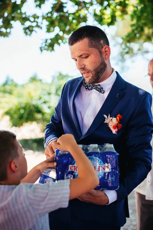 bouteille d'eau mariage canicule