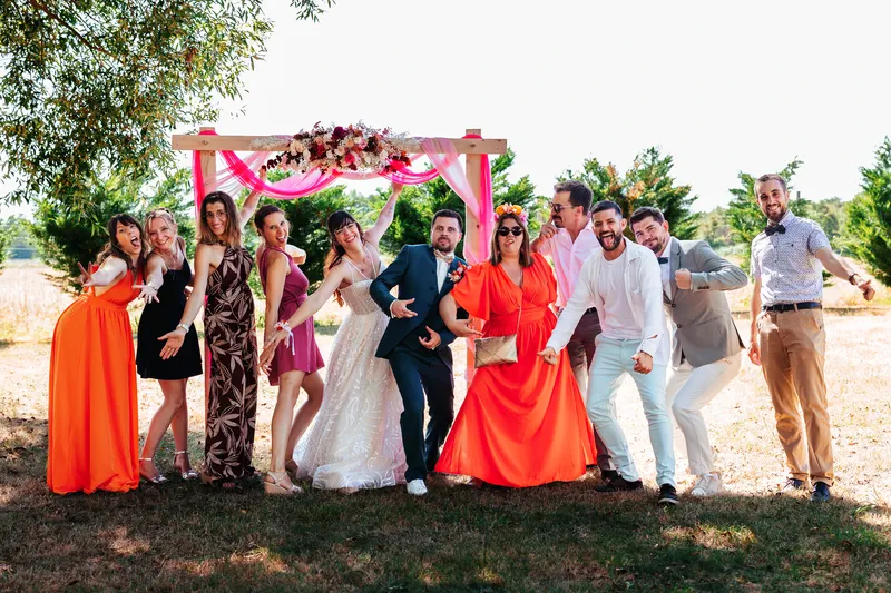photo d'amis au domaine du plessis chivré
